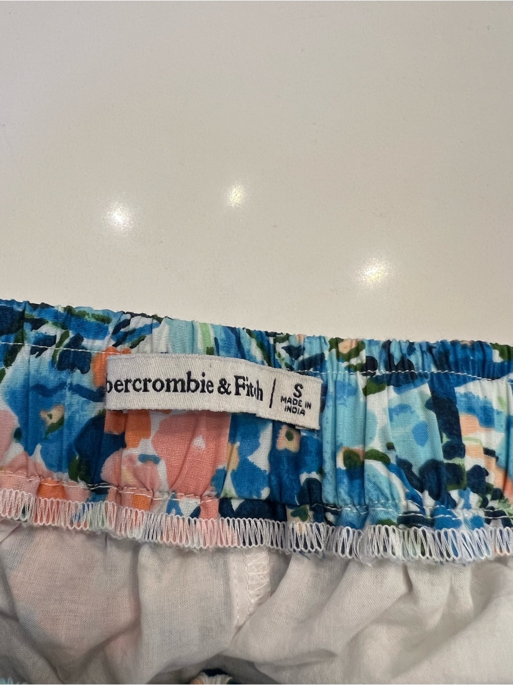 Abercrombie & Fitch Blue Teal Coral Floral' Elastic Waist skirt